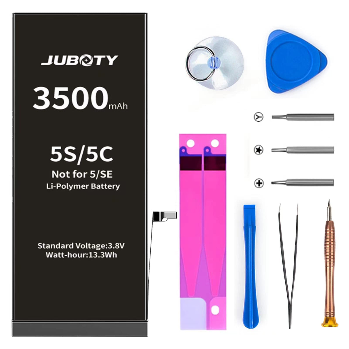 Juboty Battery For Iphone 5S 5C(Not 5/Se) 3500Mah, New Upgraded Li Polymer High Capacity 0 Cycle Battery Replacement For Iphone