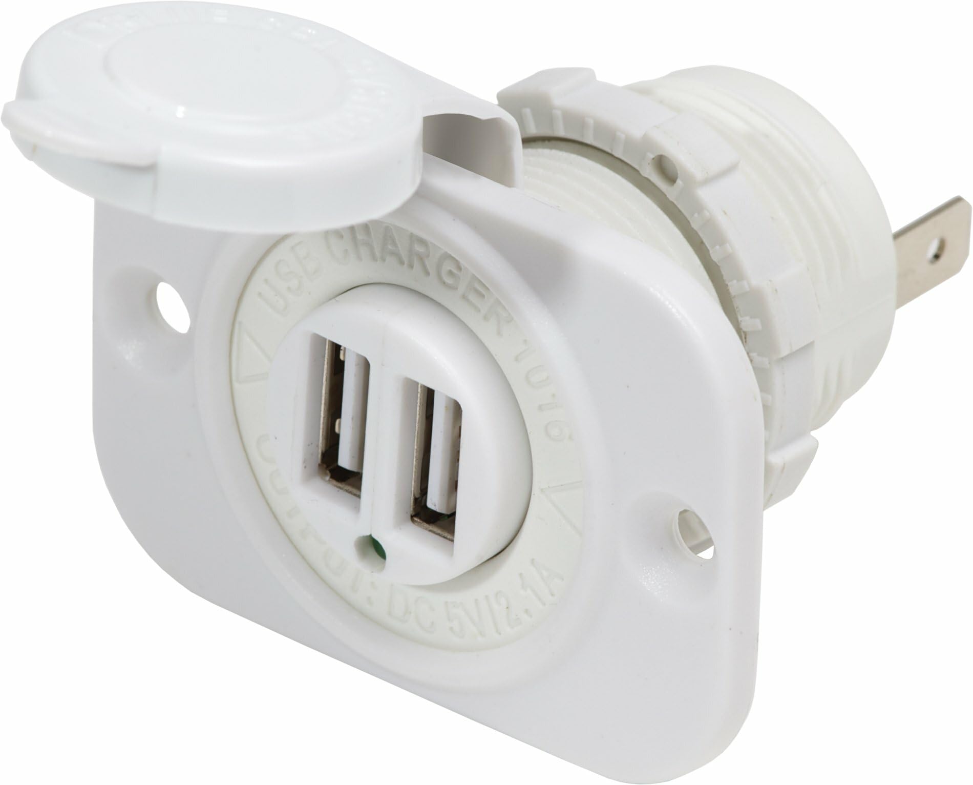 Blue Sea Systems 1016200 12V DC Dual USB Charger Socket, White