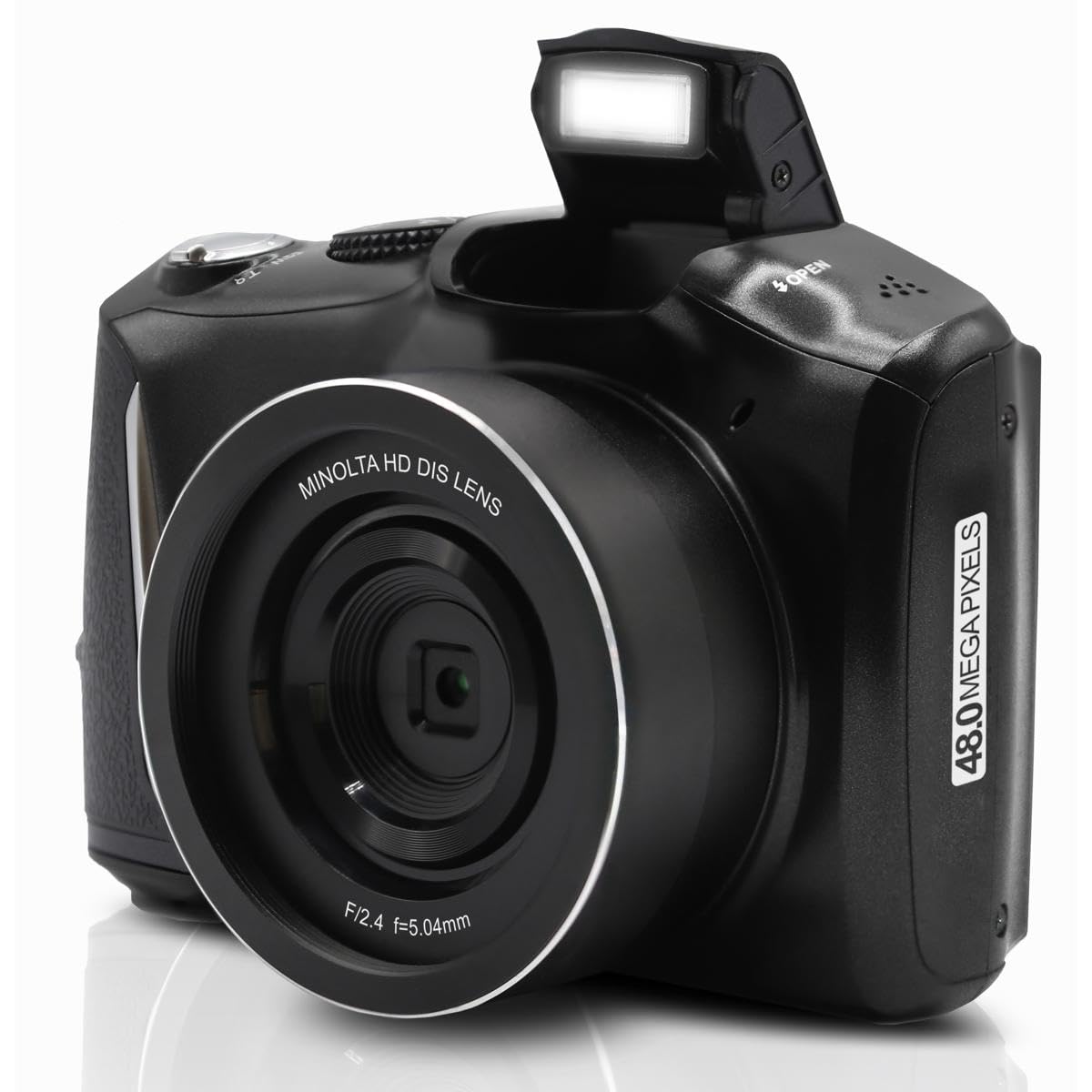 Minolta 48Mp Digital Camera - 4K Ultra Hd Video, 16X Digital Zoom, 3.0    Lcd Screen, Anti-Shake, Time Lapse, Face Detection, Co