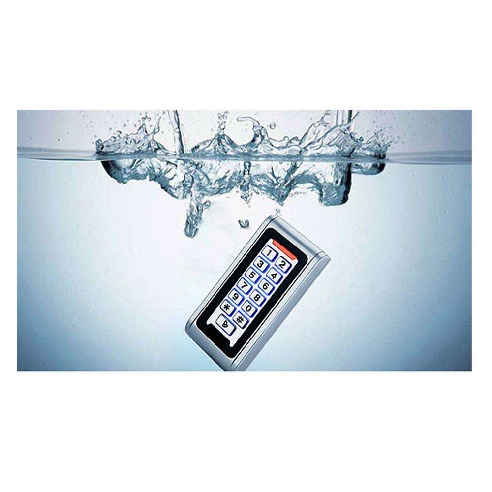 Mengqi Control Waterproof Metal Rfid+Pin Code Door Security Access Control System Kits With Push Bar Strike Lock,110V 240V Power Supply Unit,Exit Button,Rfid Cards/Key Fobs