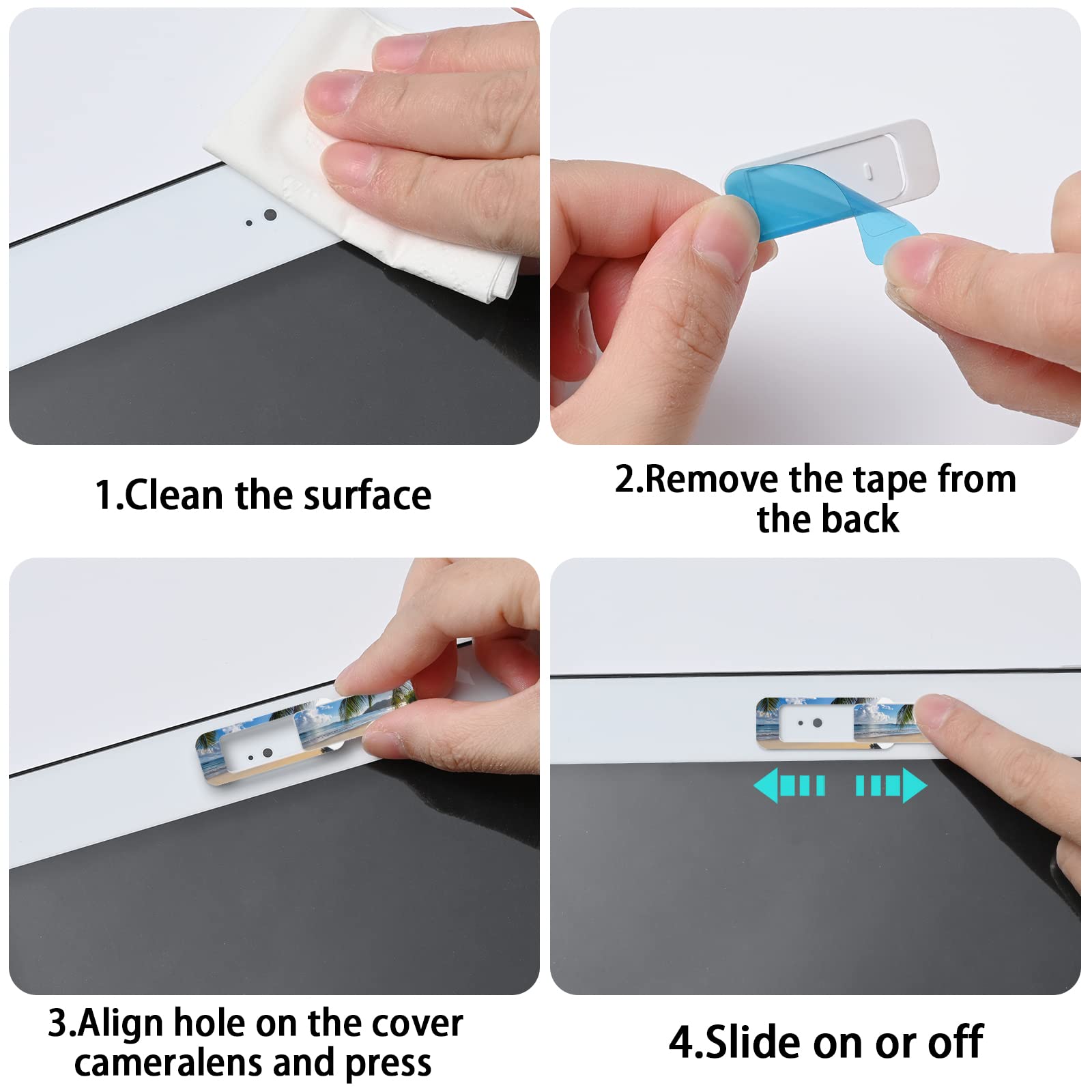 Zyaotwqz Webcam Cover, 3 Pieces, Laptop Camera Cover, Privacy Shielding Capacity Is Twice As Big As The Traditional, Suitable Fo