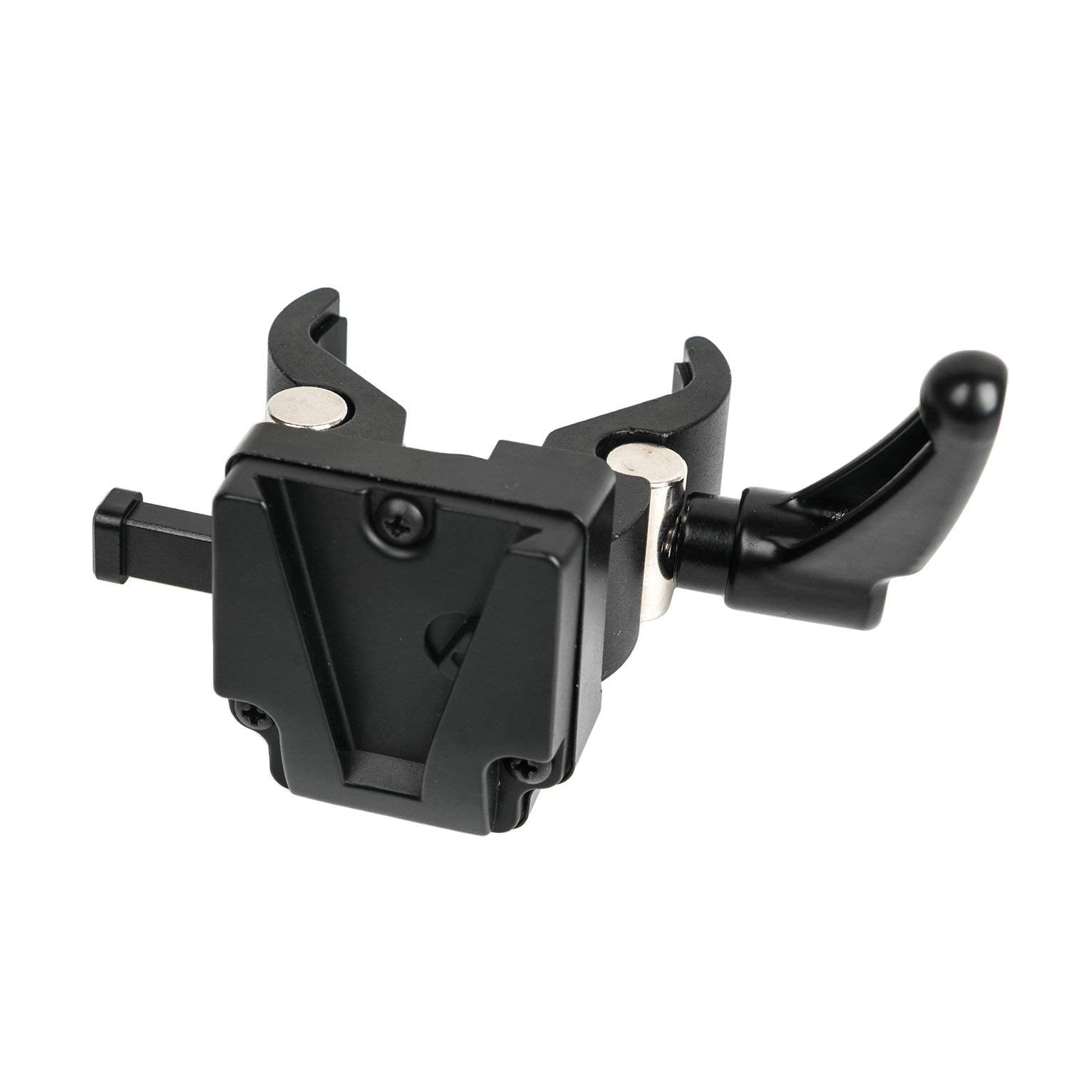 V Mount Battery Adapter With Clamp For Mounting To Lighting Stand And Support Rod