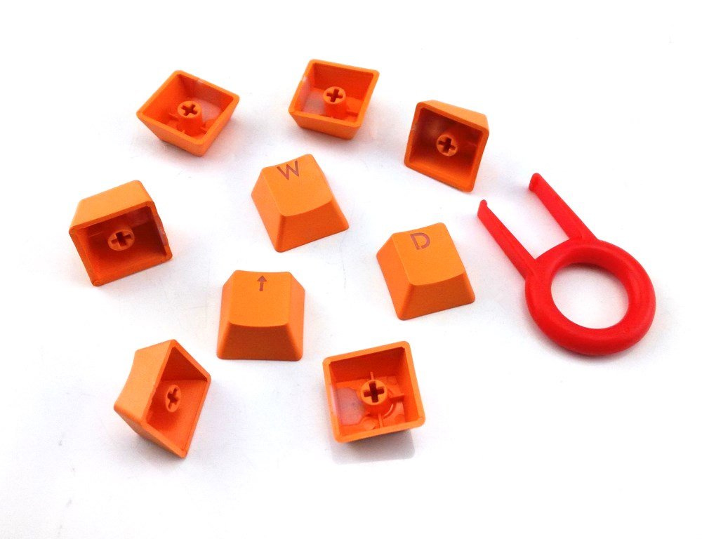 Honbay 9 Orange Pbt Keys Backlit Translucent Keycaps For Mechanical Keyboard With Red Key Puller