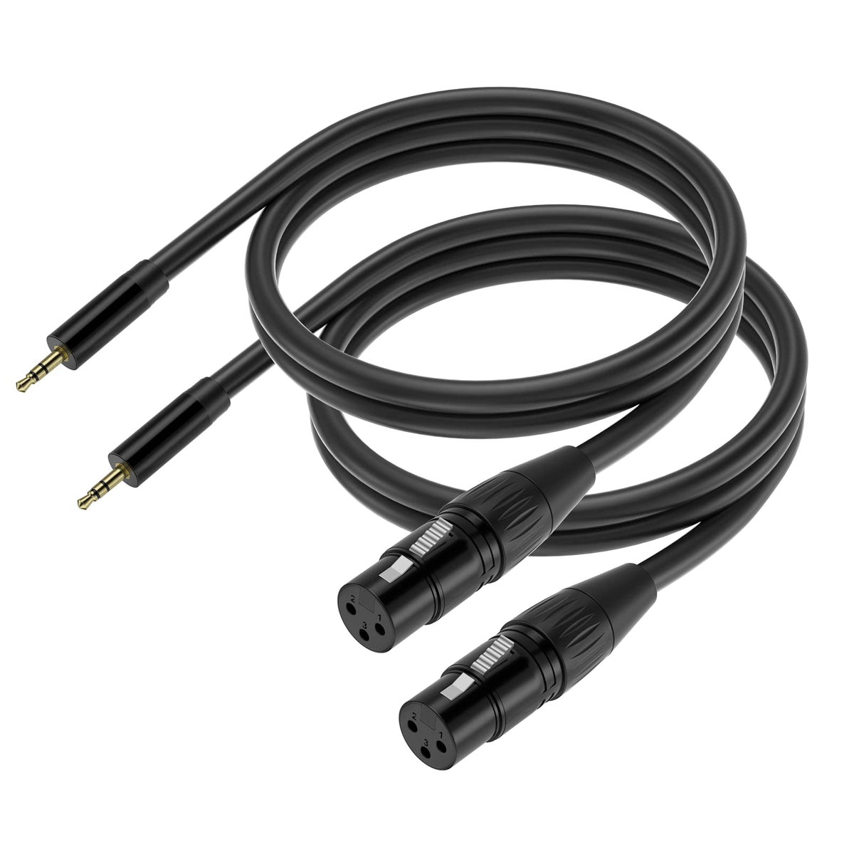Yinker 3.5Mm To Xlr Female 5Ft/2Pack, 1/8 Inch Trs To Xlr Female 3 Pin Microphone Cable Mic Cord Balanced Stereo(1/8 To Xlr)