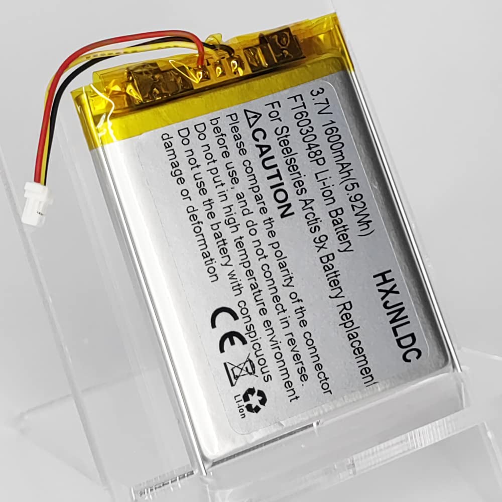 Hxjnldc Dc 3.7V 1600Mah Ft603048P Rechargeable Polymer Lithium Battery For Steelseries Arctis 9X Wireless Gaming Headset Battery