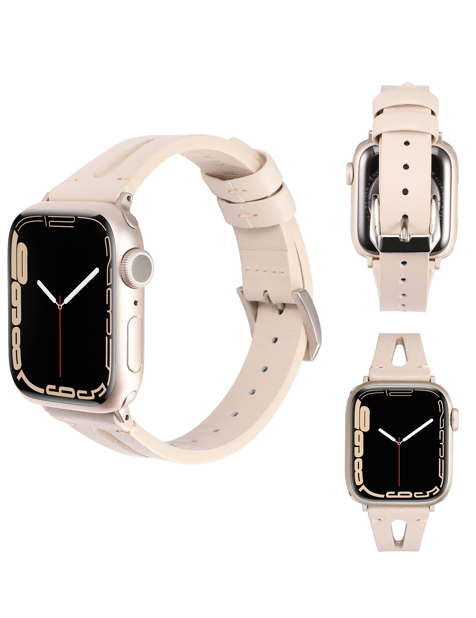 Wearlizer Starlight Leather Bands Compatible With Apple Watch Straps 42Mm 44Mm 45Mm 49Mm For Iwatch Se Womens Special Triangle H