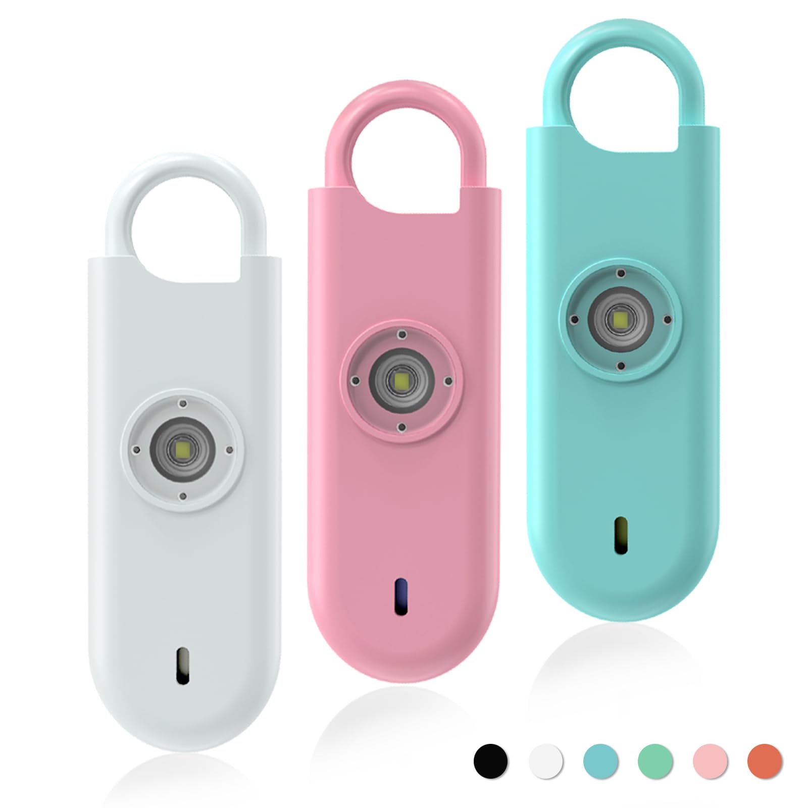 Fauxomor 140Db Personal Safety Alarm For Women, 3 Pack Safe Alarm Protection Keychain With Strobe Light & Low Battery Notice, Se