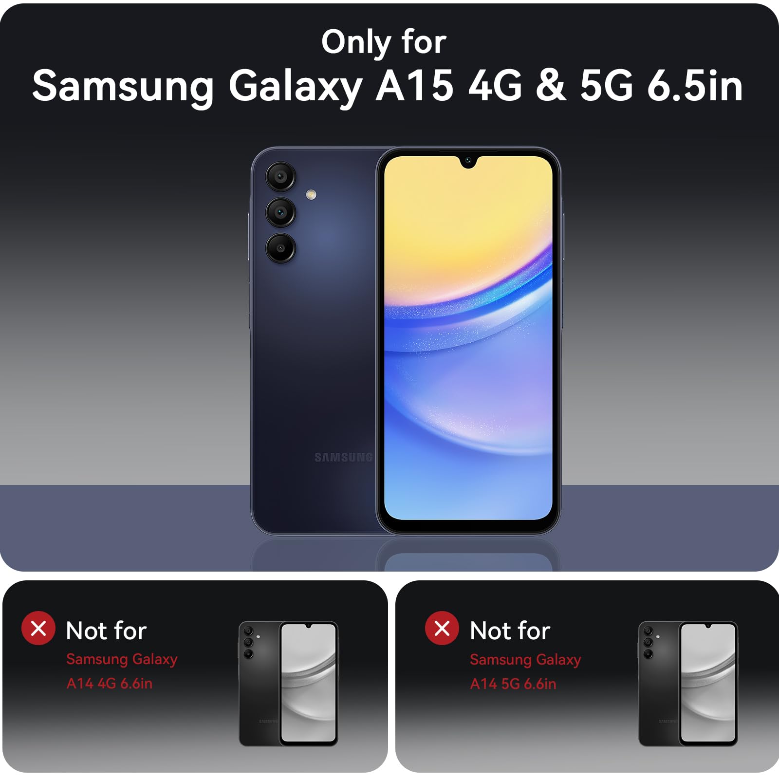 Owkey Galaxy A15 5G Phone Case, Magnetic Samsung Galaxy A15 5G Case For Magsafe With Tempered Glass Screen Protector, [Shockproo