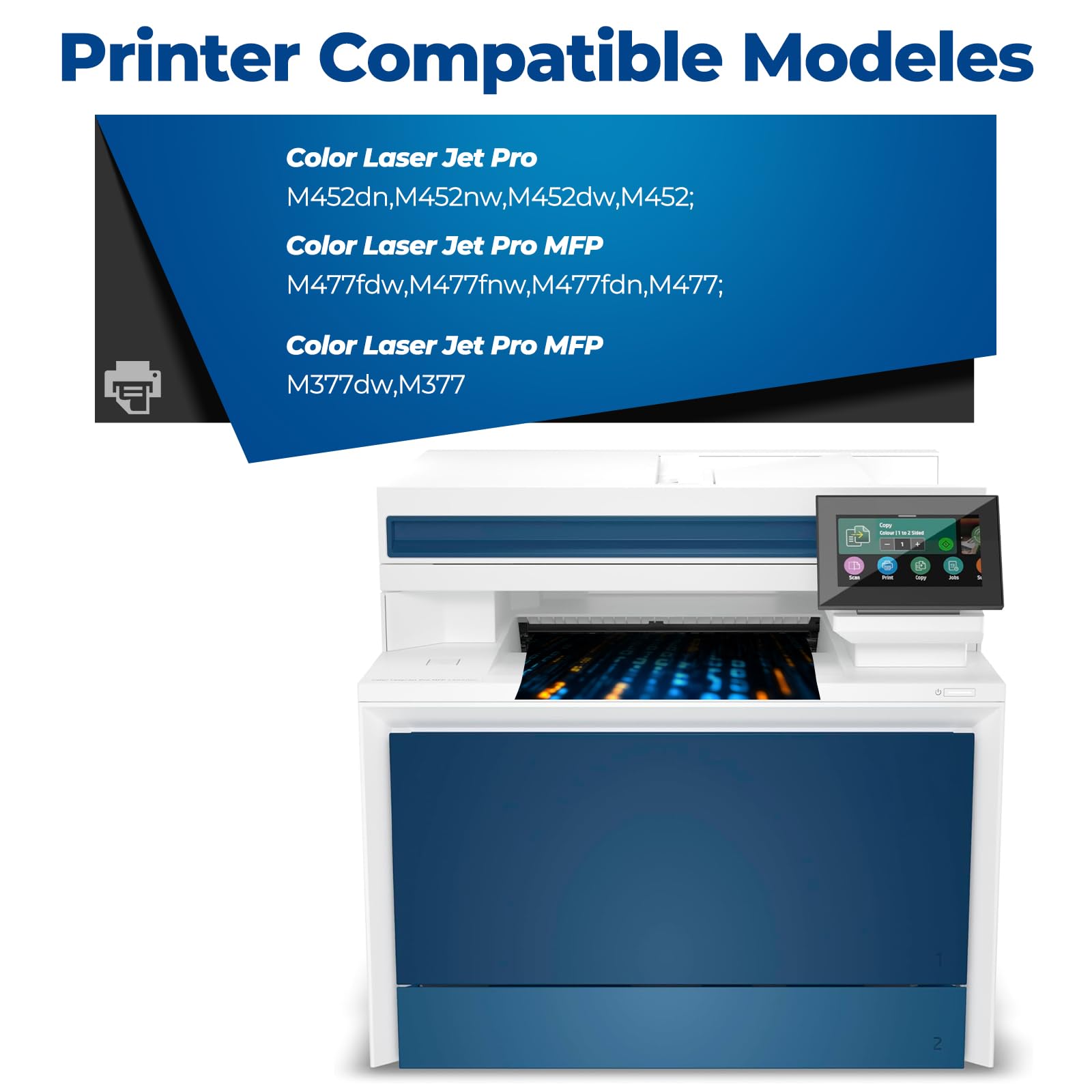 410A Toner Cartridges Color Laser Jet Pro M452 Mfp M477 M377 Series Compatible For Hp 410A 410X Toner Cartridges 1 Pack Black Fo