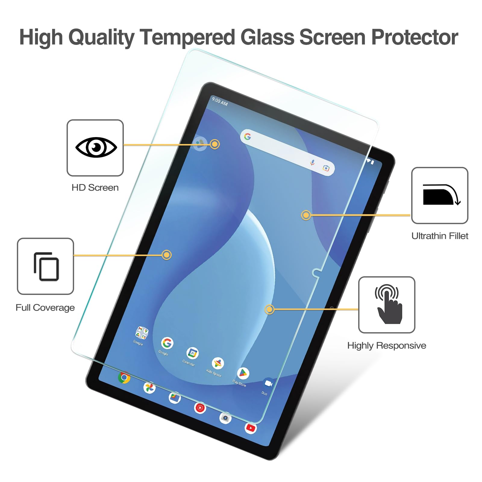 Procase 2 Pack Screen Protector For Onn. 11'' Tablet Pro 2023, Tempered Glass Film Guard For Onn. 11'' Tablet Pro 2023 Release