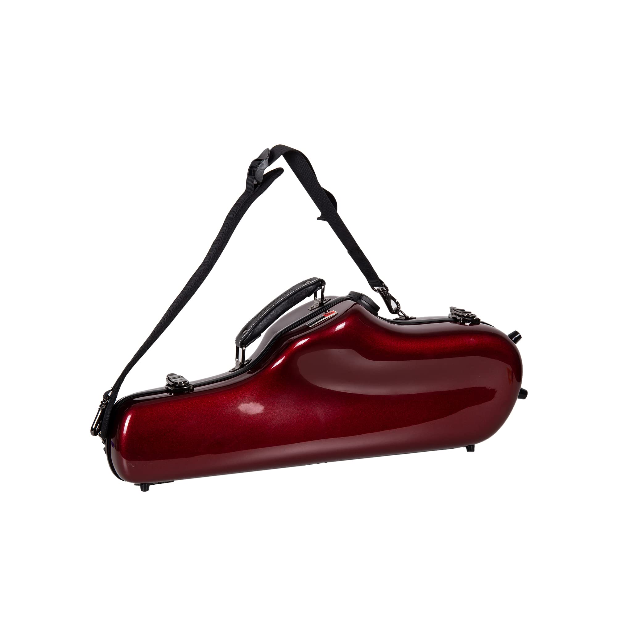 Crossrock Pro Grade Alto Saxophone Case | Crimson Red, Tsa Lock, Stylish & Elite Protection, Detachable Straps, Accessory Pocket