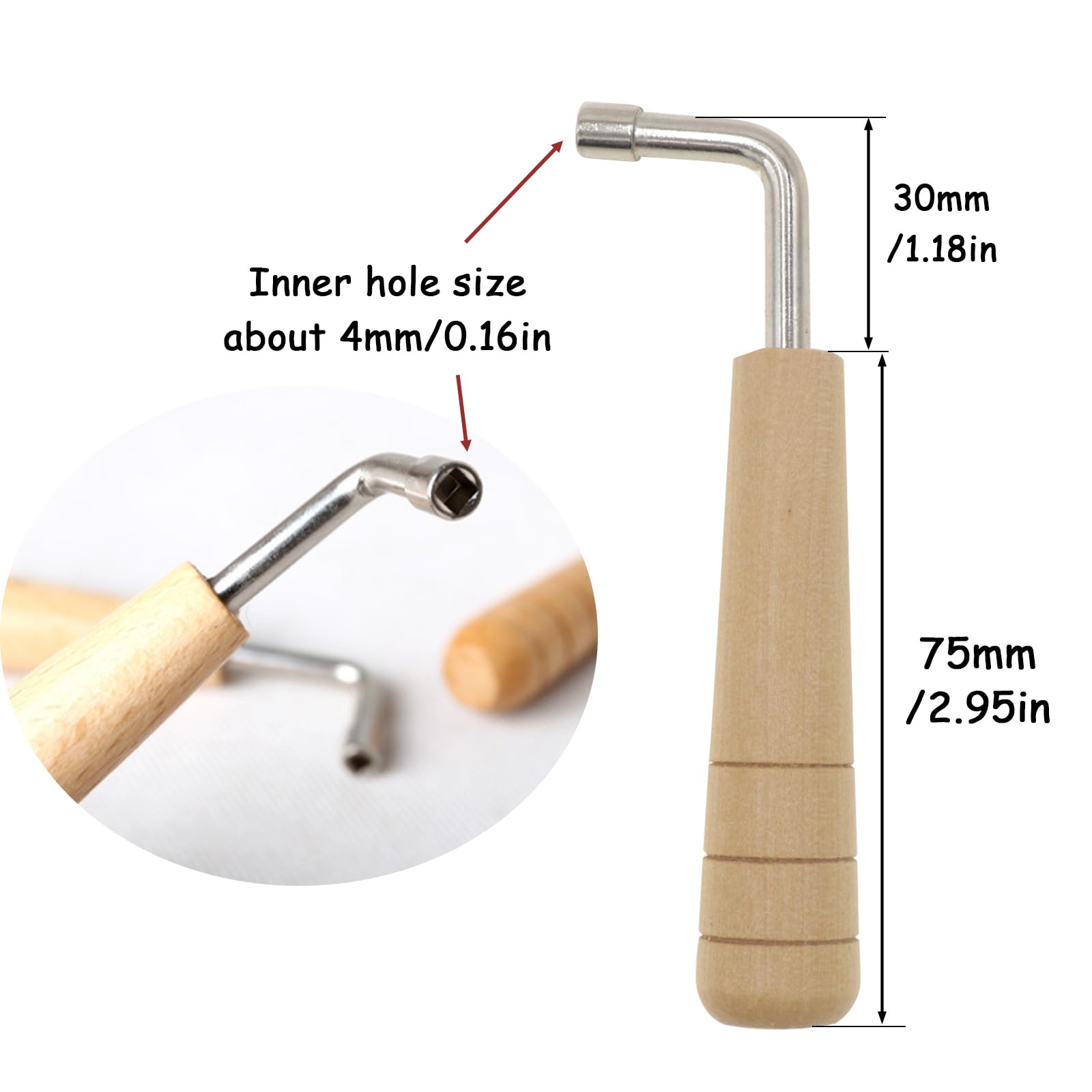 Cashbeat 2Pcs Professional Lyre Harp Tuning Wrench, Universal L Shape Design For Easy & Precise Tuning Of Autoharps, Melody Harp