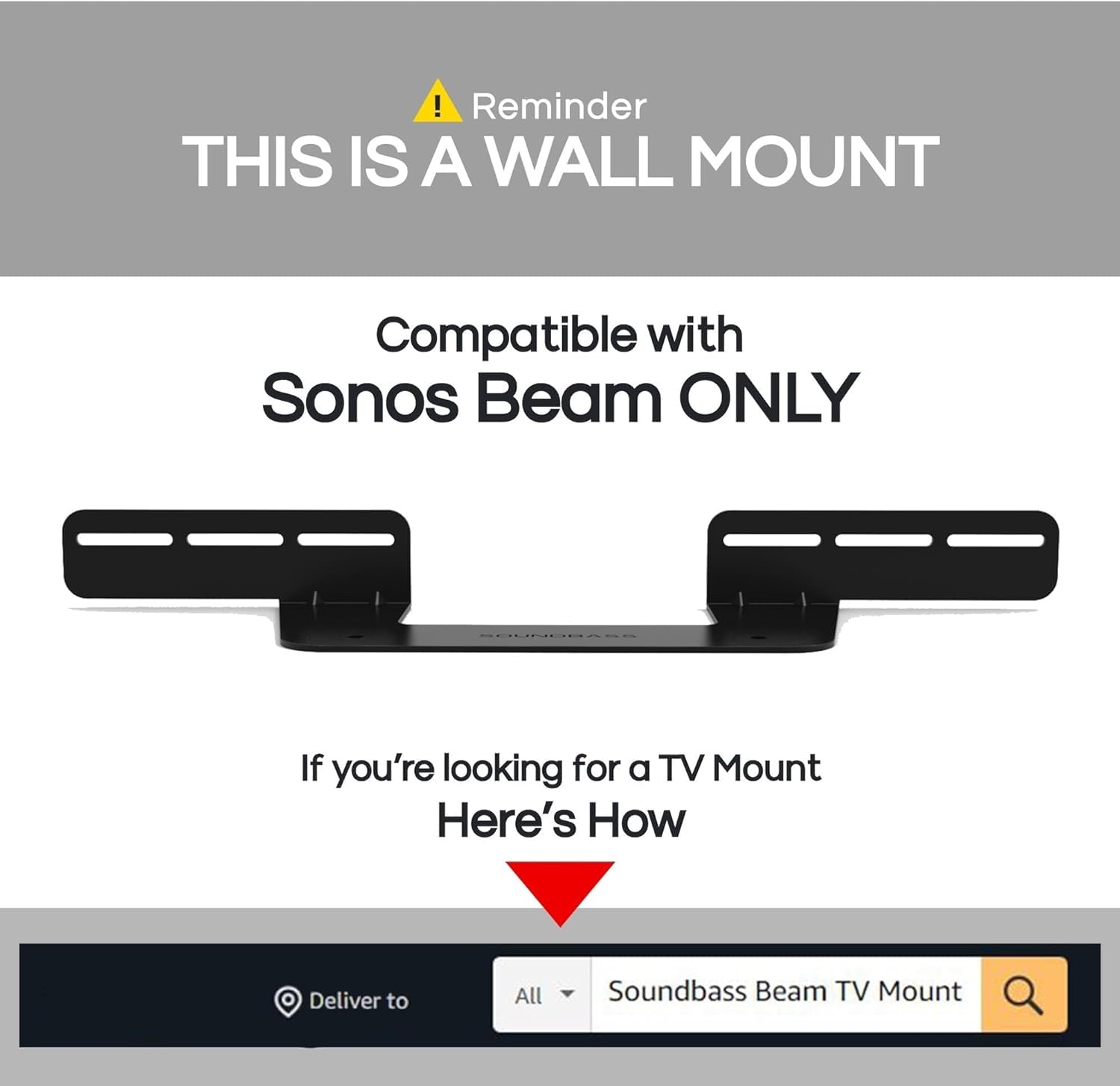 Soundbar Mount For Sonos Beam Compatible With Generation 1 & 2 Sonos Beam Sound Bar Includes All Necessary Mounting Hardware, Mo