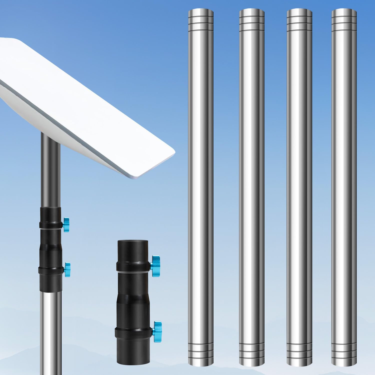Dnshorix Starlink Pole Mount, Starlink Rv Mount Kit Features A Durable 1.5'' Diameter Pole, 7Ft Starlink Ground Pole Mount, Star