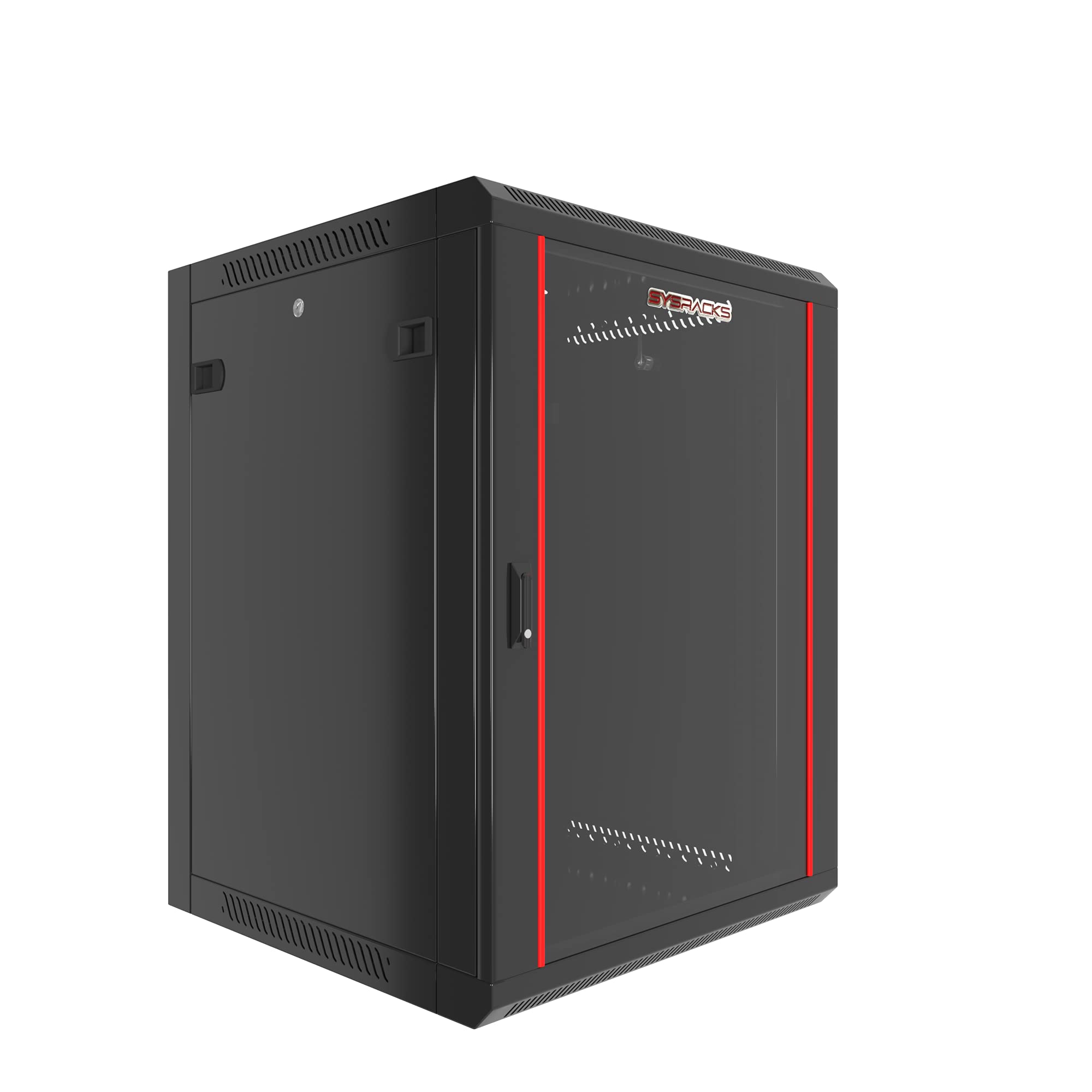 Wall Mount Server Rack Cabinet Locking Computer Cabinet Network Enclosure For Electronics Security Audio Video Av Equipment Data Rack 24 Inch Depth Server Cabinet (15U)