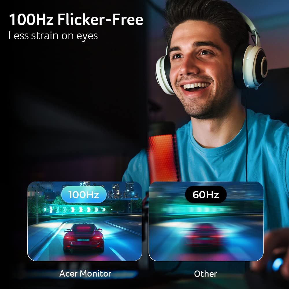 Acer Kc242Y Hbi 23.8'' Full Hd (1920 X 1080) Zero Frame Gaming Office Monitor | Amd Freesync Technology | 100Hz | 1Ms (Vrb) | Lo