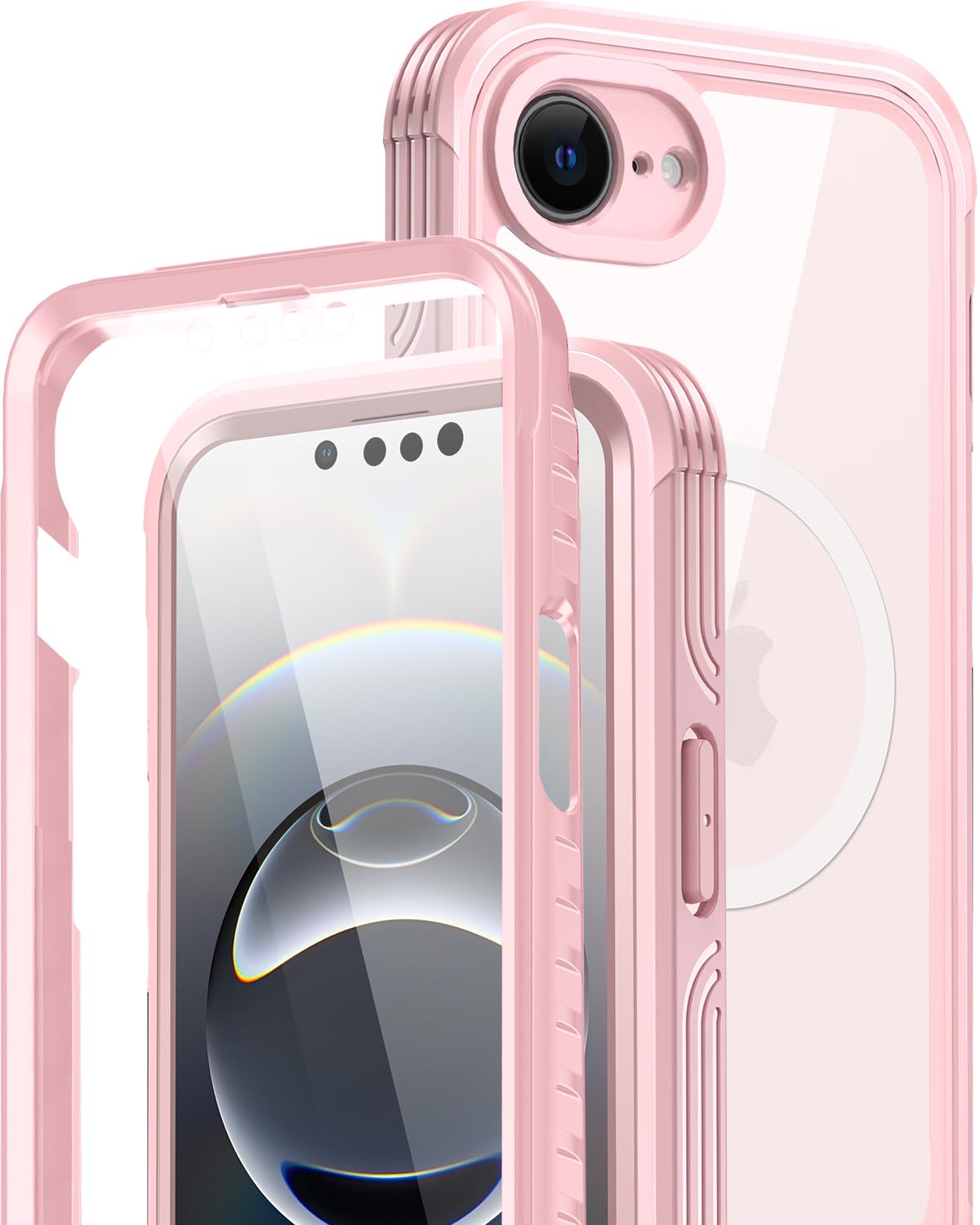 Miimall for iPhone 16e Case 6.1  , Built-in Tempered Glass Screen Protector [Compatible with Magsafe][Bubble Free] Full Body B