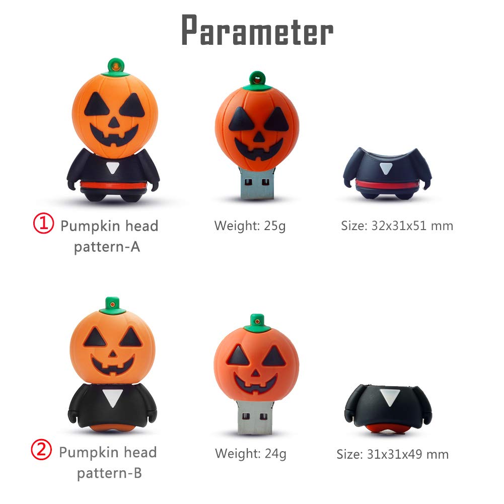 16Gb Usb Flash Drive 5 Pcs Halloween Pattern, Borlterclamp Memory Stick Thumb Drive, For Family And Friends