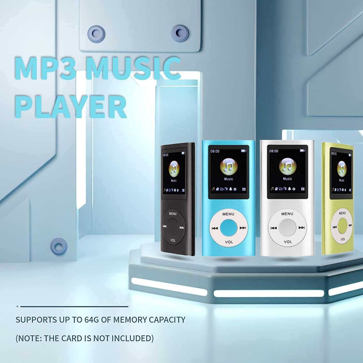 Mp3 Player, Portable Lossless Sound Slim Mp3 Music Player With Earphone, 1.8 Inch Lcd Screen Digital Music Player, (Memory Card
