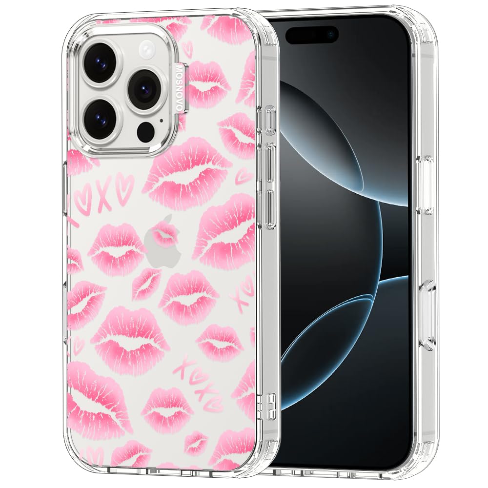 MOSNOVO for iPhone 16 Pro Case, Shockproof Military-Grade Protection 6.6ft Drop Tested, Clear Phone Case for iPhone 16 Pro, XOXO