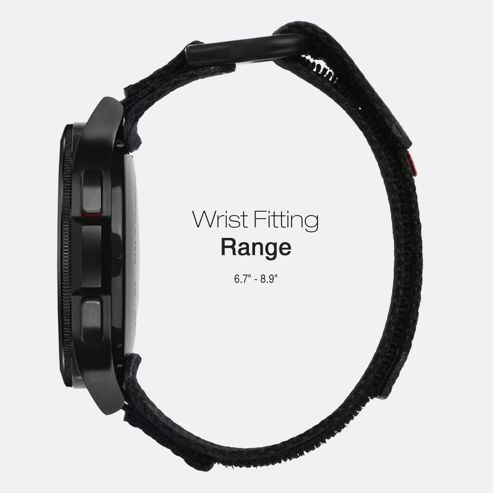 Nereides Band Compatible With Samsung Galaxy Watch 3 45Mm/Galaxy Watch 46Mm/Gear S3 Frontier/Classic, 22Mm Nylon Sport Replacement Strap For Men Women (Black,L)