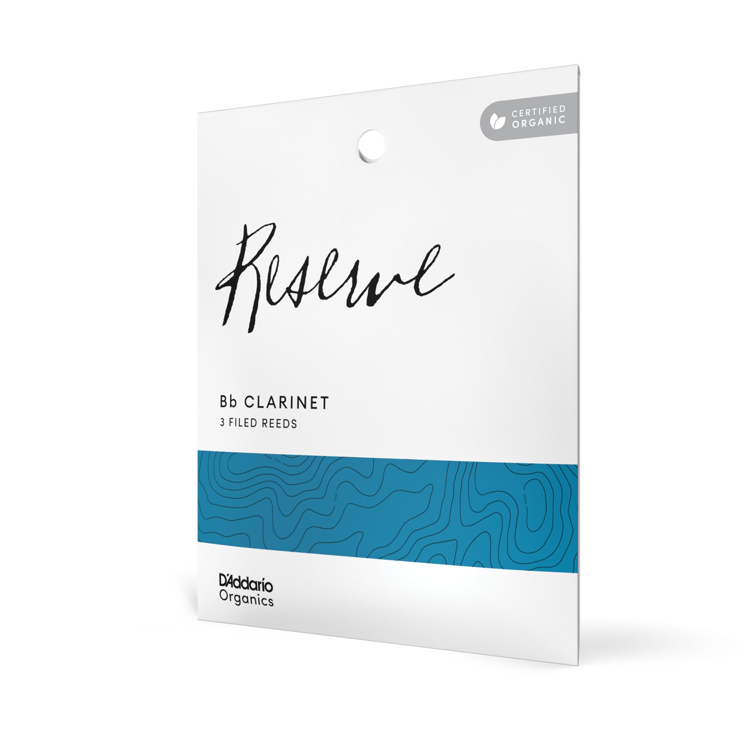 DAddario Organic Reserve Bb Clarinet Reeds - Reeds for Clarinet - Individually Sealed - 2.0 Strength, 3 Pack