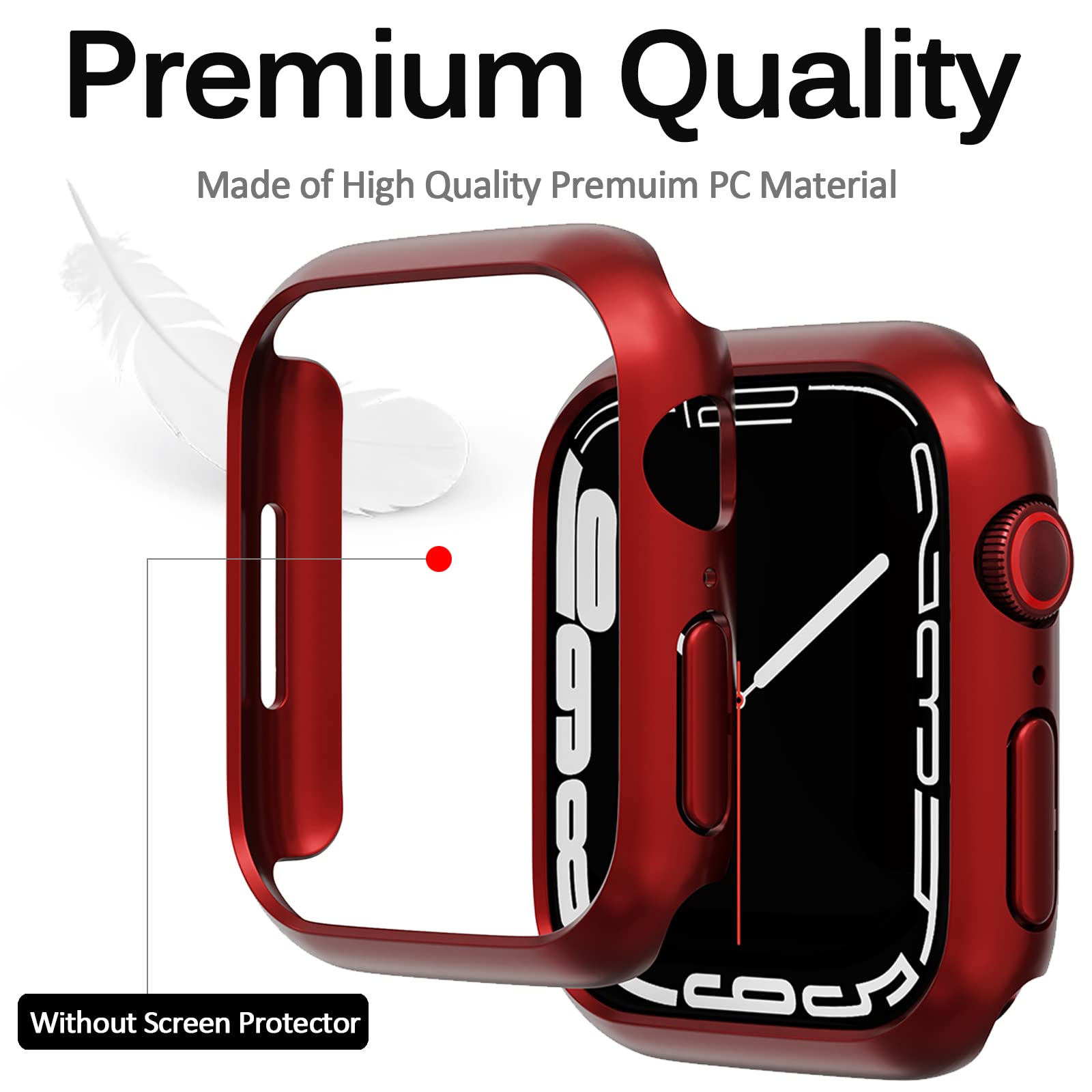 Miimall Compatible Apple Watch 45Mm Case Pc Hard Full Body Anti Scratch Shockproof Protector Case Accessories For Apple Watch 45