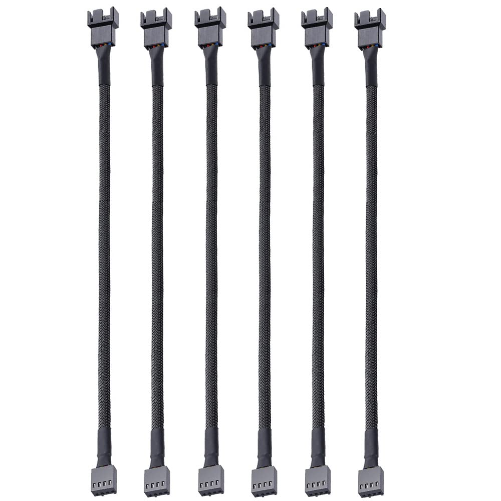 Gebildet 6Pcs 4 Pin 26Cm Pwm Fan Extension Power Cable Connector Case Male To Female For Computer