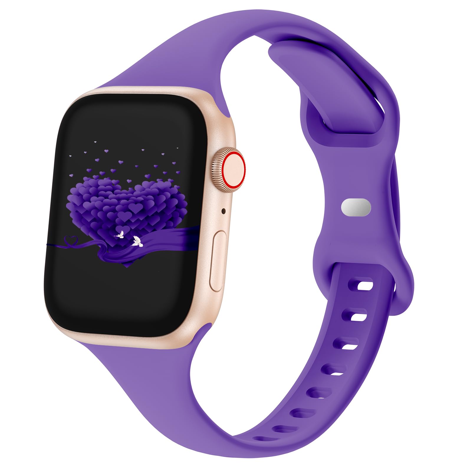 Slim Thin Band Compatible With Apple Watch 38Mm 40Mm 41Mm 42Mm 44Mm 45Mm 46Mm 49Mm, Replacement Silicone Sport Strap Wristbands