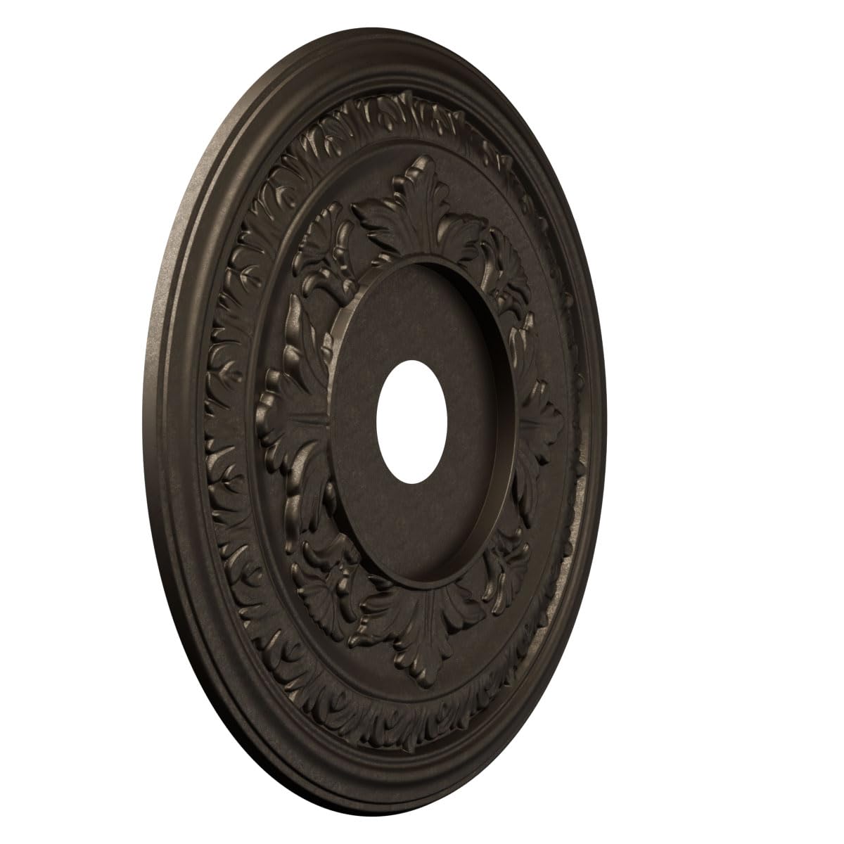 22Od X 3 1/2Id X 1P Baltimore Thermoformed Pvc Ceiling Medallion (Fits Canopies Up To 7 3/4), Metallic Black Night