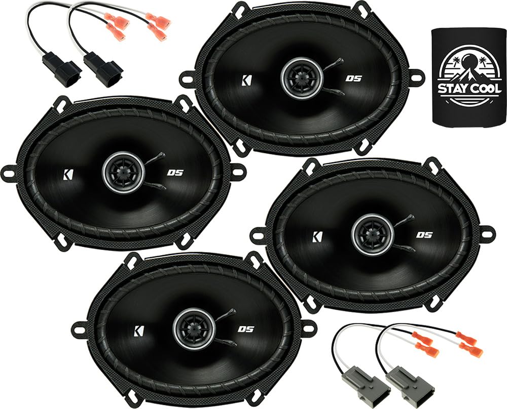 Kicker Speakers 6X8 Inch For Ford F 250/F 350/F 450/F 550 1999 2004 Upgrade Kit   4 Pack Of Ds Series With Harness, Coaxial Car