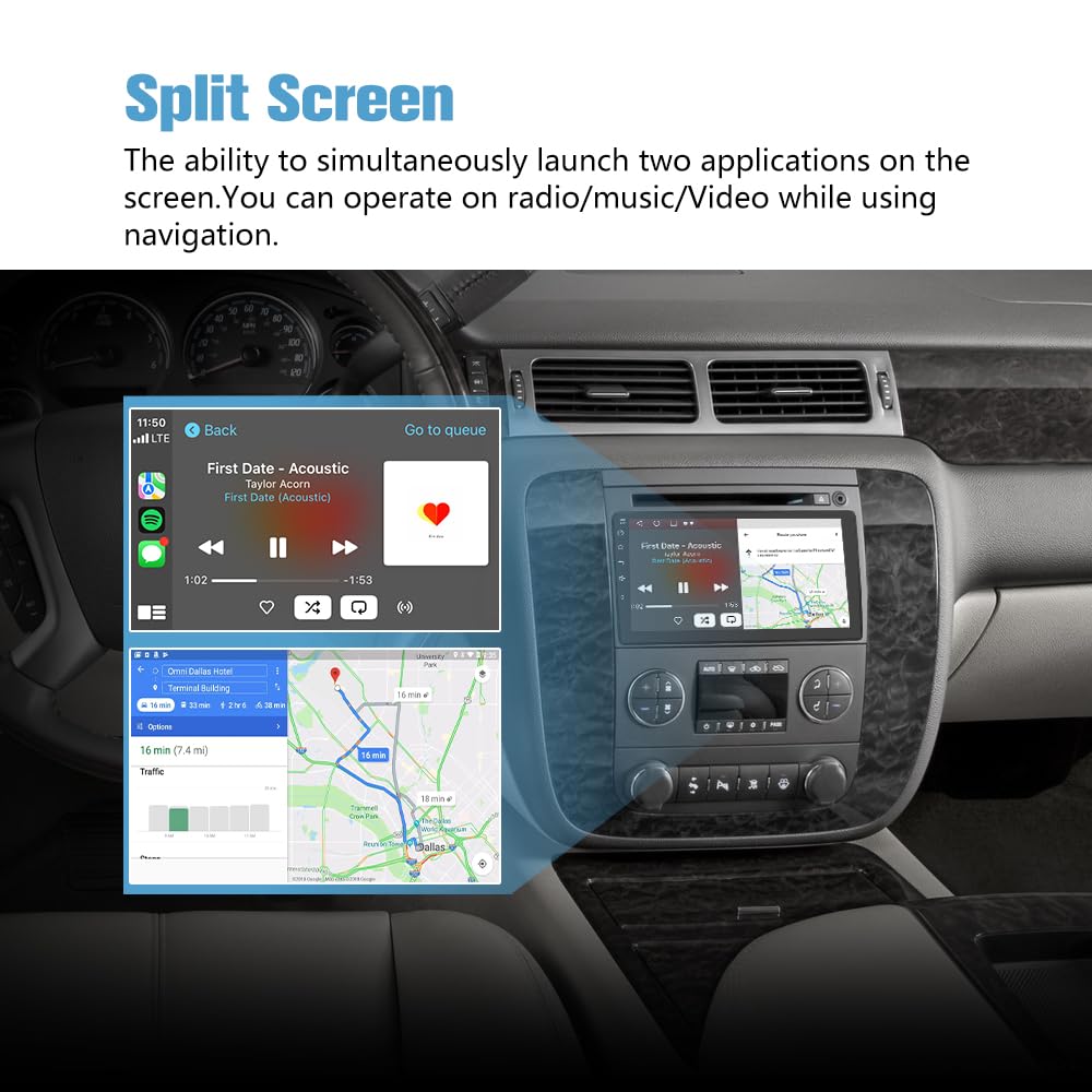 Awesafe Car Radio Stereo For Chevy Chevrolet Silverado Tahoe Equinox Gmc Sierra Yukon With Wireless Carplay Android Auto 10 Inch