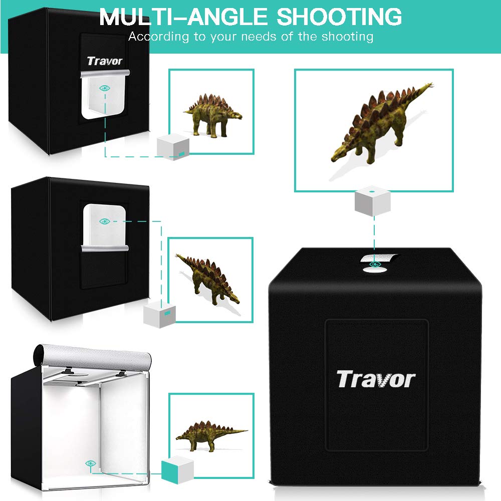Travor Photo Studio Light Box 32X32Inch Professional Dimmable Photo Booth Shooting Tent Kit With 126 Led Lights, 4 Backdrops For