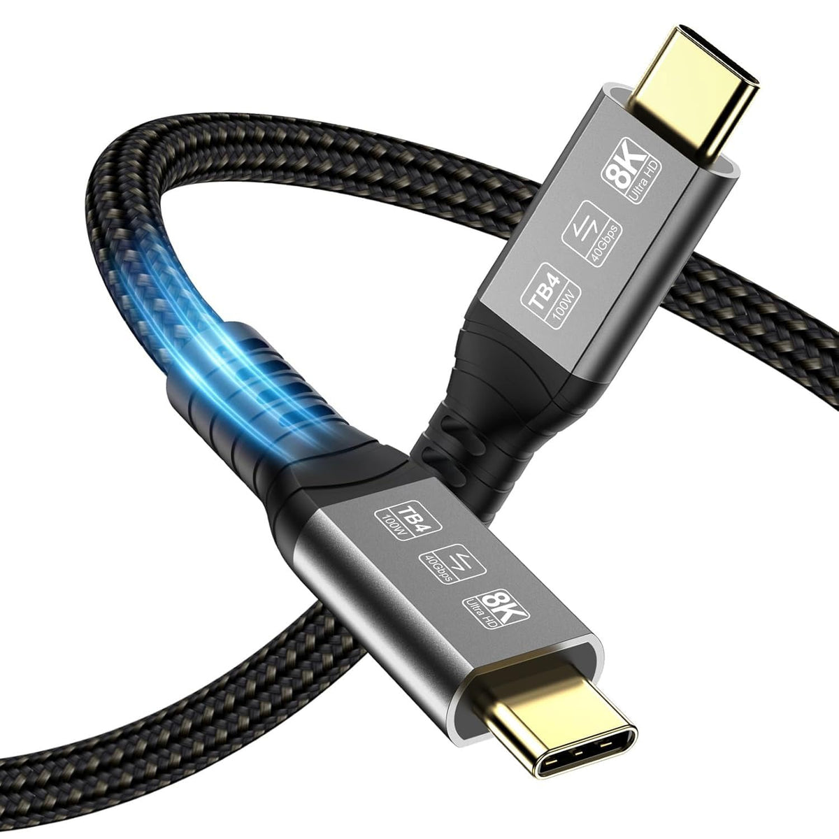 Angusplay Usb4 Cable For Thunderbolt 4 Cable 10Ft, 40Gbps Data Transfer, Usb C Monitor Cable 8K Dispaly, 100W Charging Compatibl