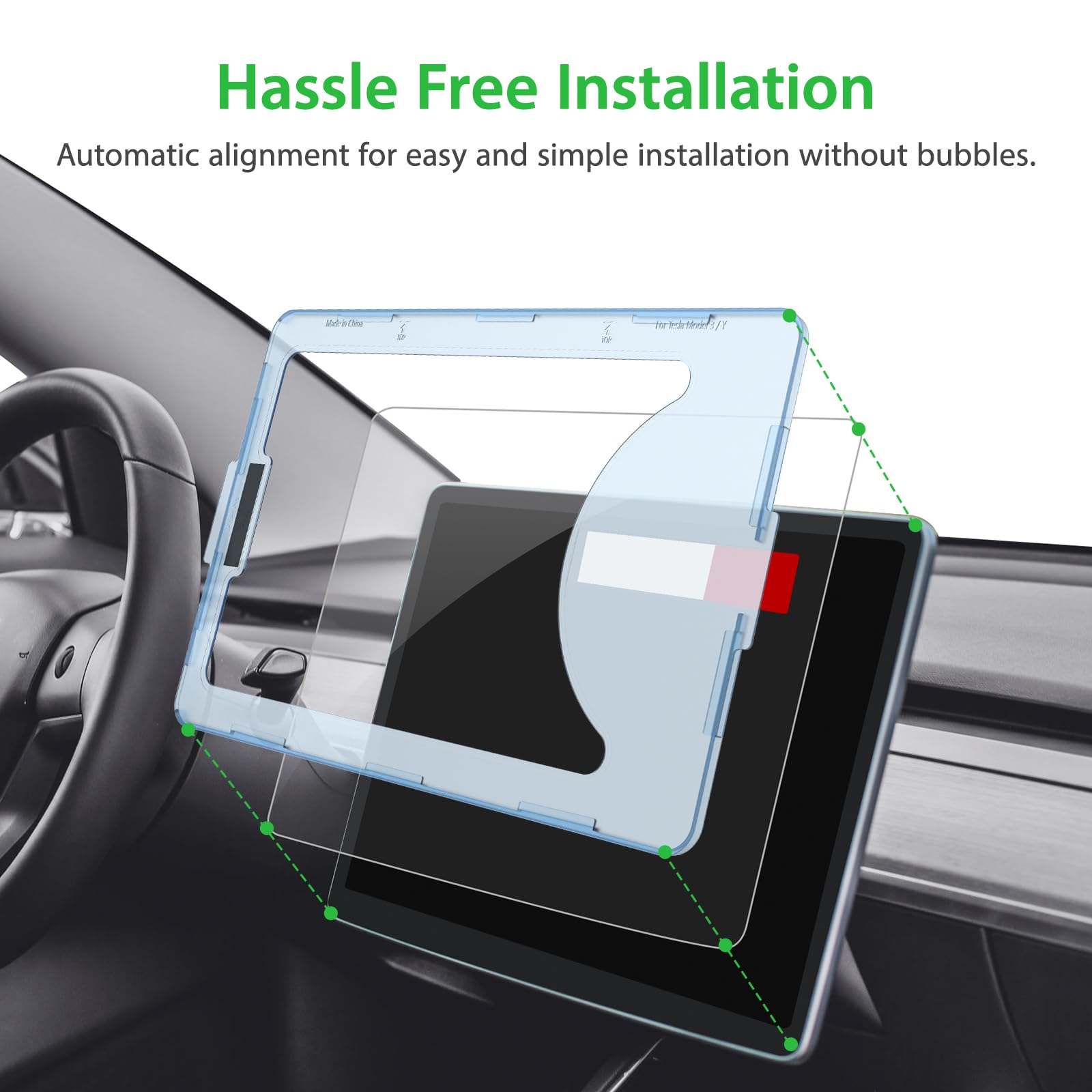Bioton Nano Texture Glass Screen Protector Designed For Tesla Model 3 (2023 2017) / Tesla Model Y (2024 2020) Center Control Tou