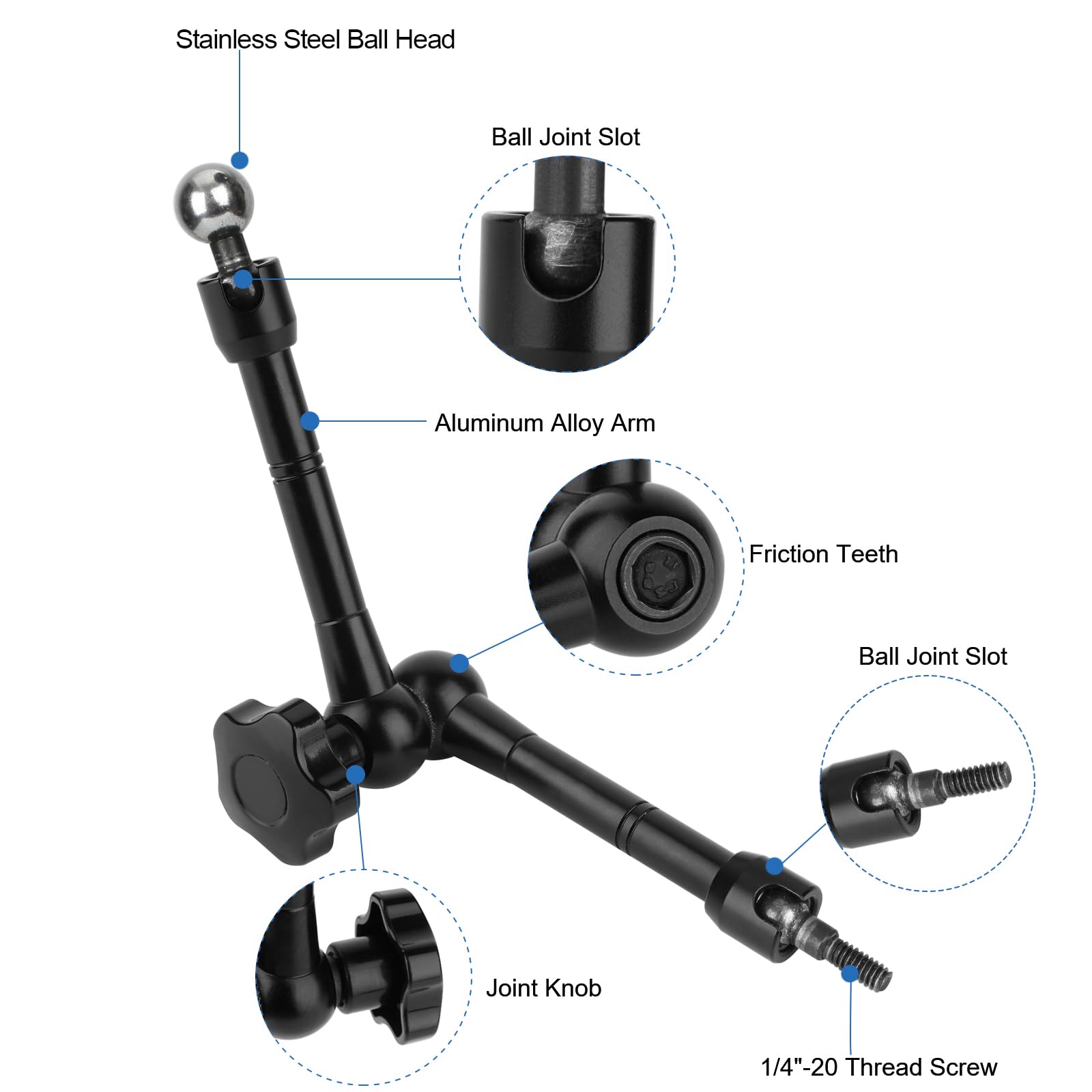 Mippko Tablet Holder For Microphone Stand And Mic Music Stand,Compatible With 4.7~12.9 Inch Ipad/Nexus/Lg G Pads/E Reader/Iphone,Multi Angle Adjustable 10 Inch Long Aluminum Alloy Mount