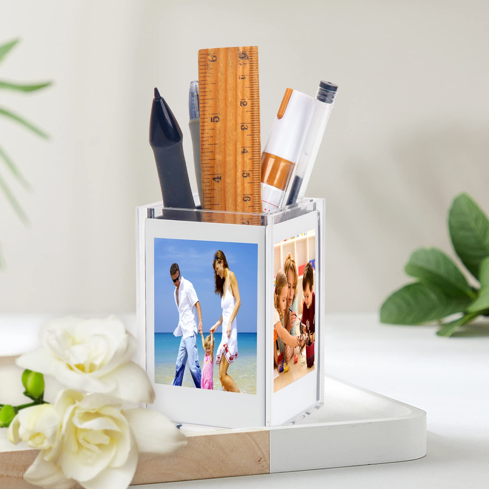 Instax Mini Photo Frame And Holder,Instax Mini Acrylic Photo Frame,Displays 4 Instant 54 X 86 Photos For Instax Mini, Polaroid,