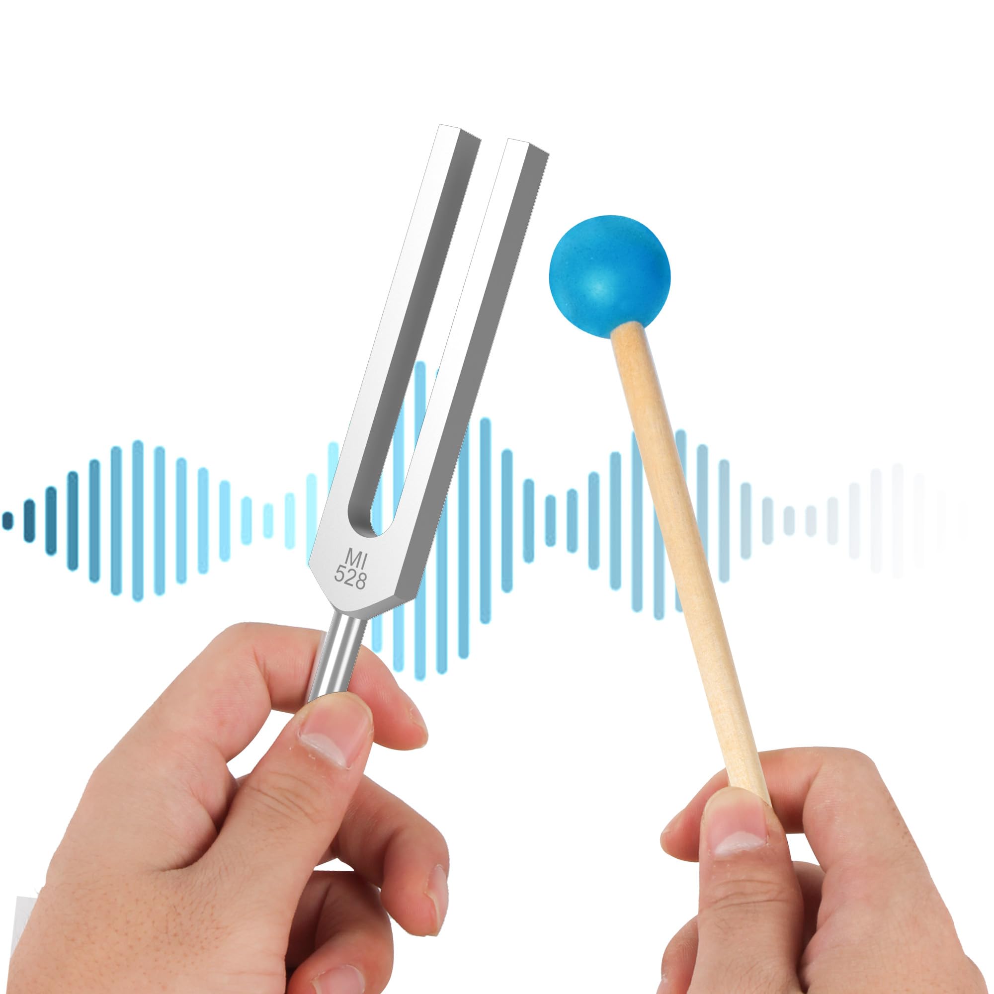 Didibirdi 528 Hz Tuning Fork With Exquisite Wooden Resonance Box,Aluminum Alloy Material With Silicone Hammer, For Reduce Stress
