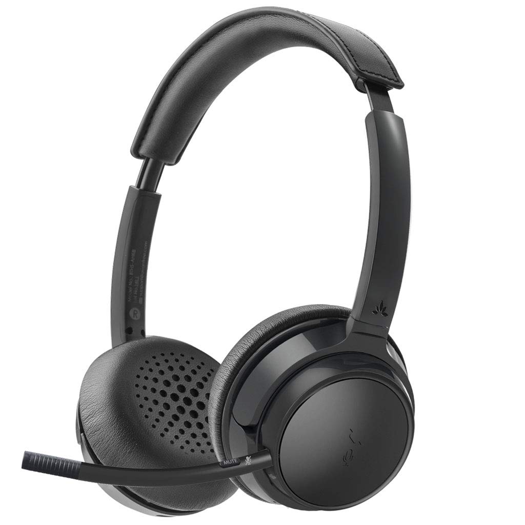 Avantree AH6B - Bluetooth On Ear Headphones with Detachable Mic for Work in Office or at Home, Premium Sound, 22 Hrs Playtime, S