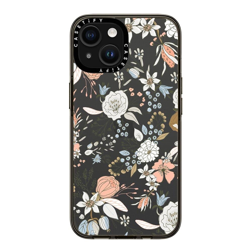 Casetify Compact Case For Iphone 15 [2X Military Grade Drop Tested / 4Ft Drop Protection]   Abstract Modern Coral White Pastel R