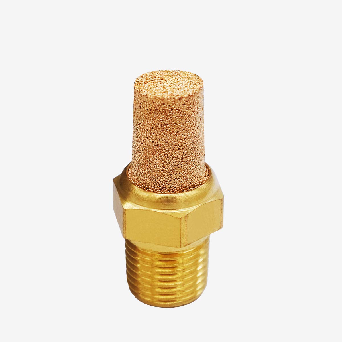Mxuteuk 10Pcs Brass Pneumatic Muffler Filter Noise Silencer, Hex Sintered Silencer Air Line Fitting 1/8 '' Npt Xyq G (1 8)