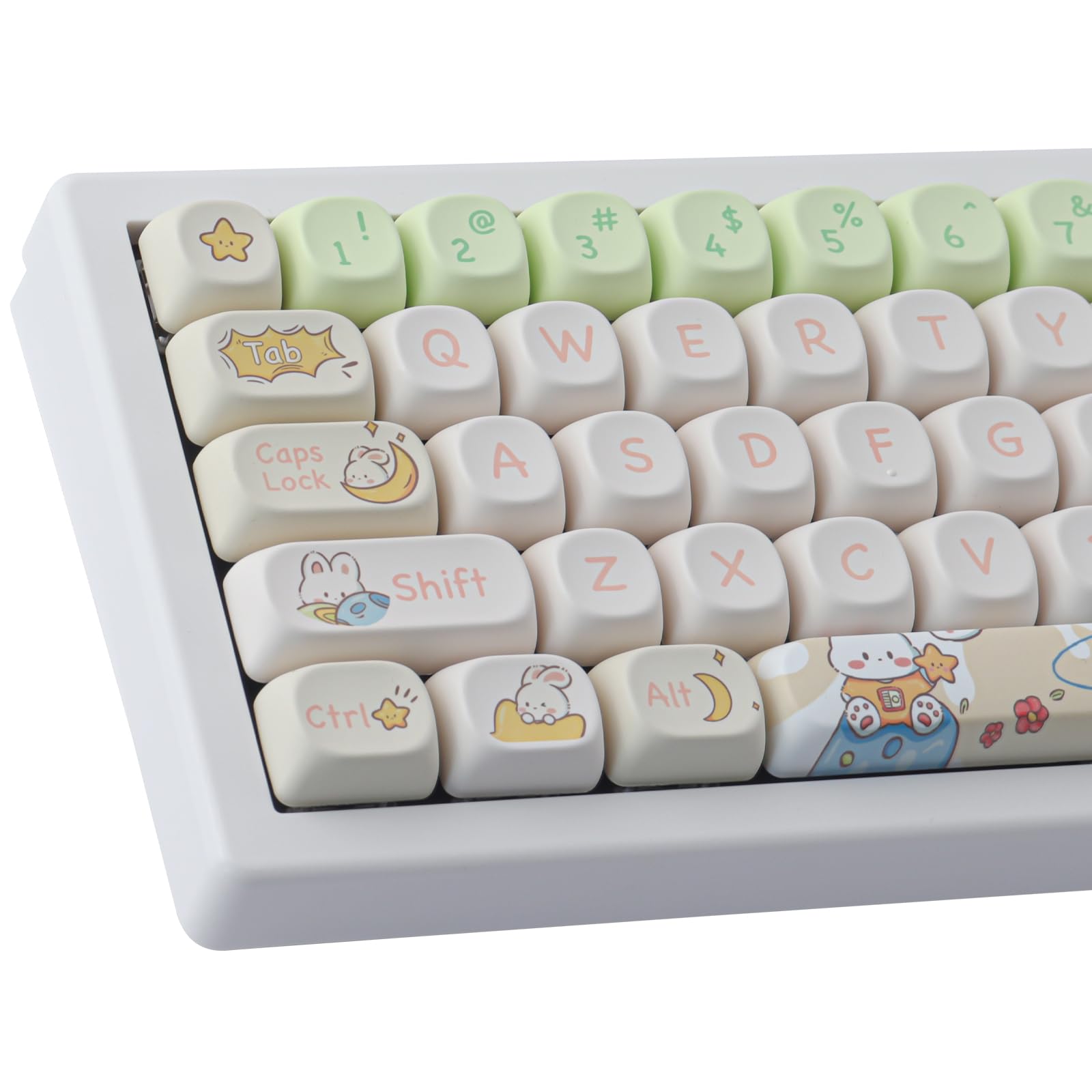 Tyrixki Keycaps 143 Keys Pbt Custom Keycaps Rabbit Cute Keycaps Set Moa Profile Keycaps For Cherry Gateron Mx Swithes Mechanical