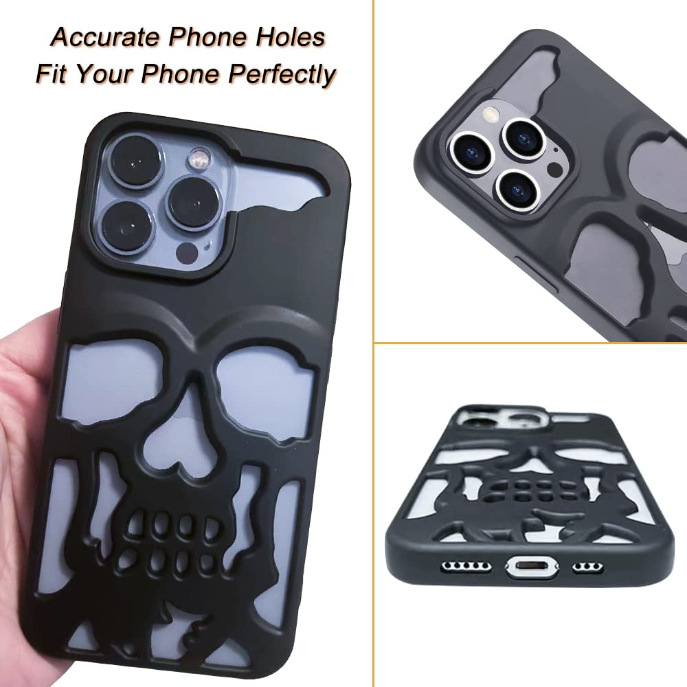 Imogacla 2023 Skull Halloween Phone Case   Chrome Hearts Iphone 15 Plus Case, Skeleton Cool Gothic Designer For Iphone 15 Plus P
