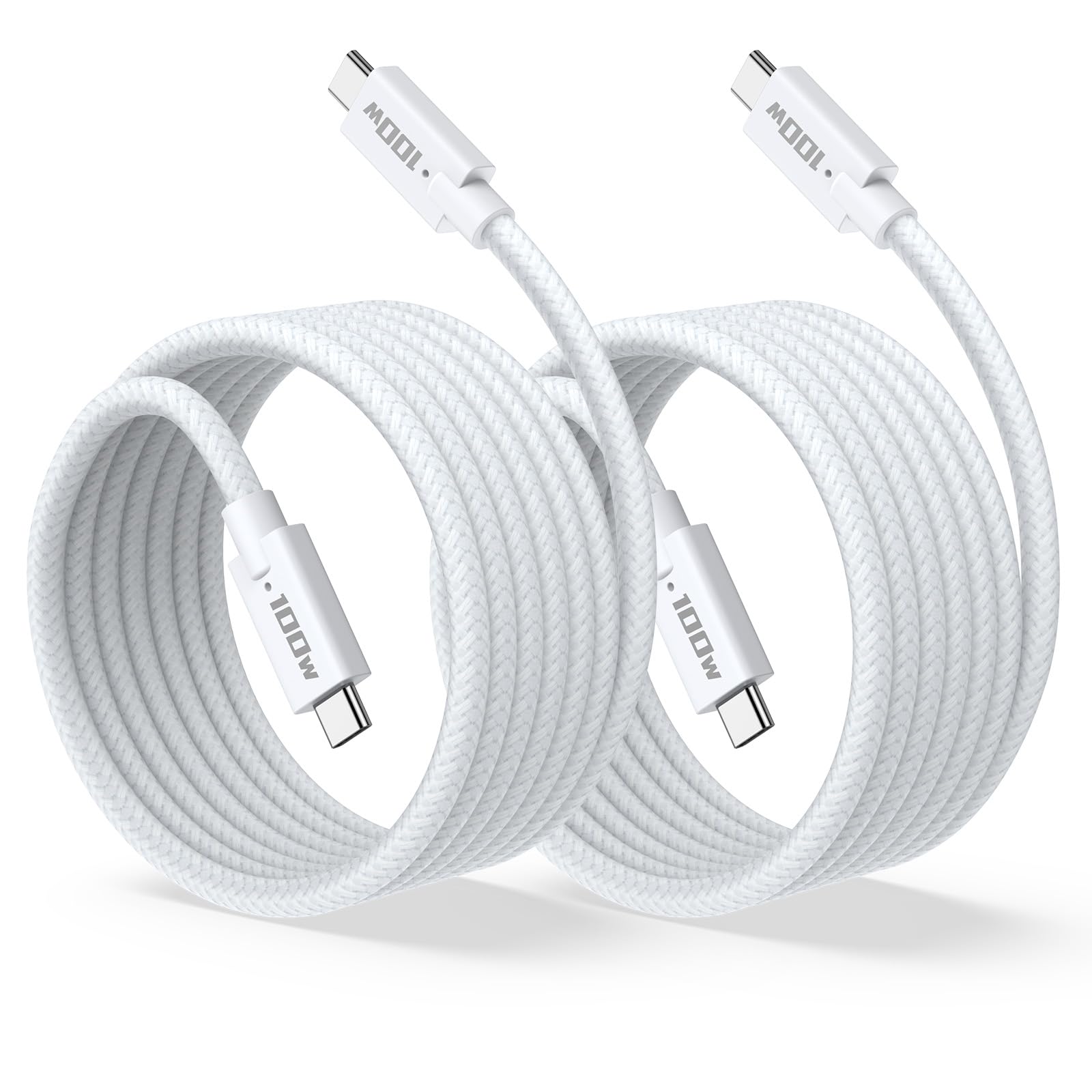 Usbc To Usbc 10 Ft 2Pack, 100W Usb C To Usb C Cable, 5A Usb C To C Fast Charging Cable, Type C To Type C For Iphone 15 Pro Max,