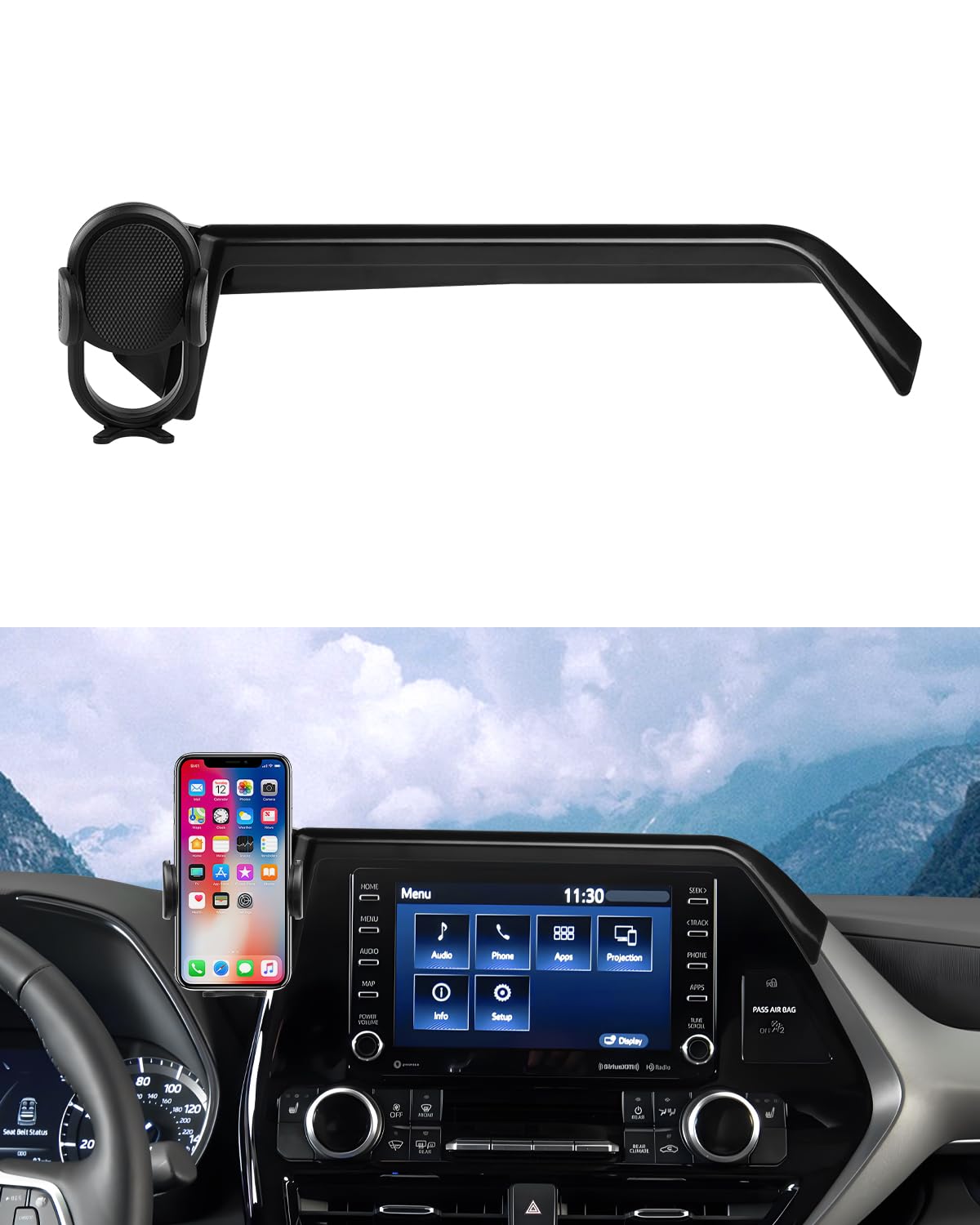 Autorder Custom Fit For Car Phone Holder 2020-2025 Toyota Highlander Accessories Phone Mount 8'' Screen Cell Phone Automobile Cr