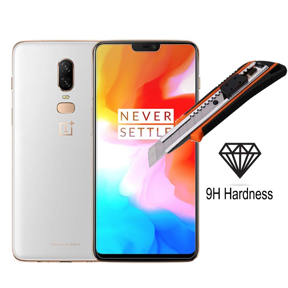 Ibywind Screen Protector For Oneplus 6,With 2Pcs Tempered Glass,1Pc Backing Carbon Fiber Film [Fingerprint Reader,Easy To Instal