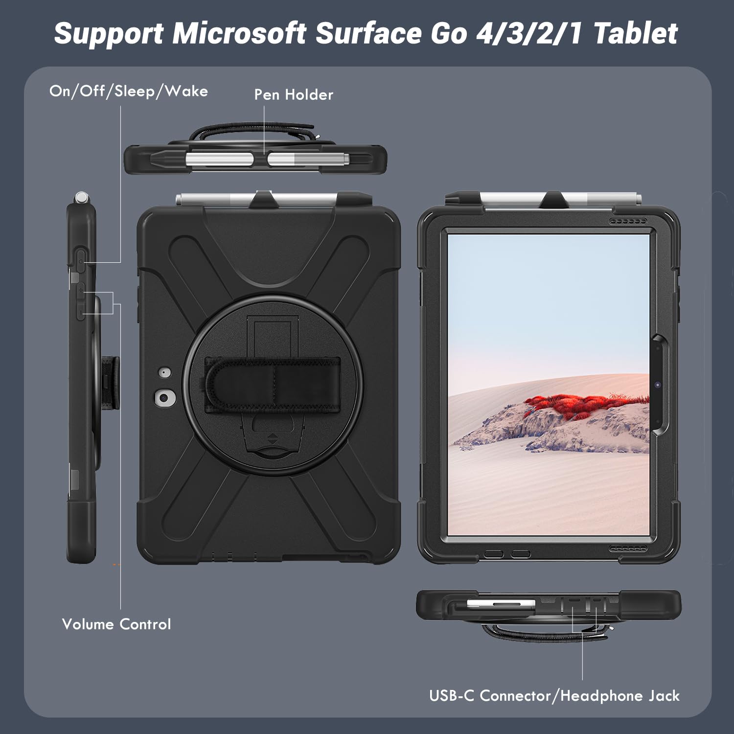 Dreamerx Microsoft Surface Go 4 10.5'' 2023/ Surface Go 3 10.5'' 2021/ Surface Go 2 10.5'' 2020/ Surface Go Case 10'' 2018 With