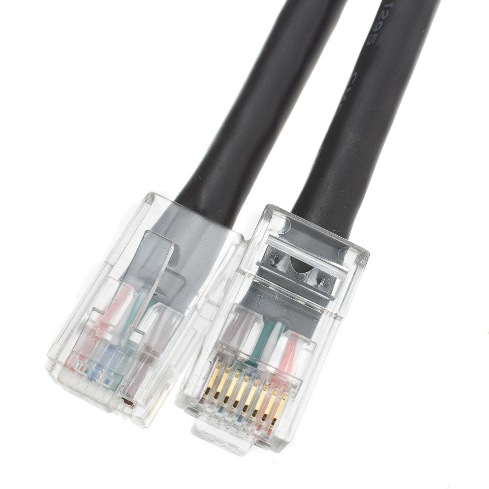 Cablewholesale 5 Foot Cat6 Black Ethernet Patch Cable, Bootless, 24Awg Network Cable With Rj45 Gold Plated Connector, 4 Pair Str