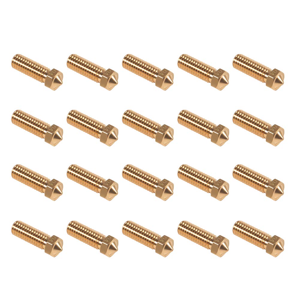 20Pcs 3D Brass Volcano Nozzle M6 Thread Nozzles 0.4Mm M6 Printed Head For 1.75Mm Filament 3D Printer Parts Volcano Heater Block