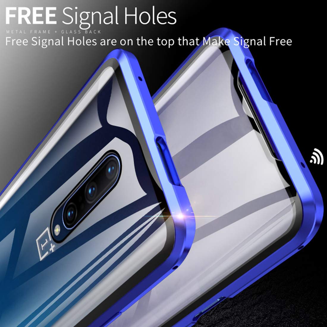 Omio For Oneplus 7 Pro Magnetic Case Metal Frame Tempered Glass Screen Protector Full Cover For Oneplus 7 Pro Case 360 Protectio